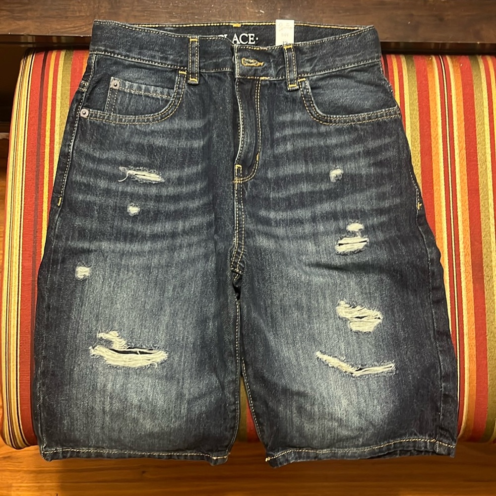 Boys Children Place distressed Jean Shorts